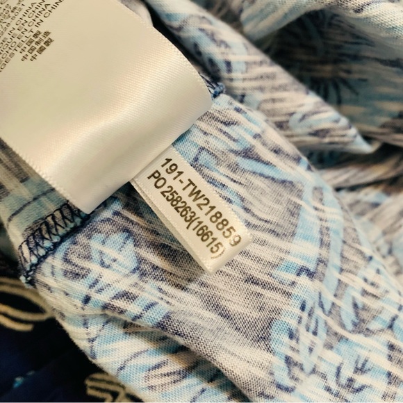 Tommy Bahama Hoani Hibiscus Embroidered Tunic Top Island Navy Small Resortwear - Picture 10 of 12